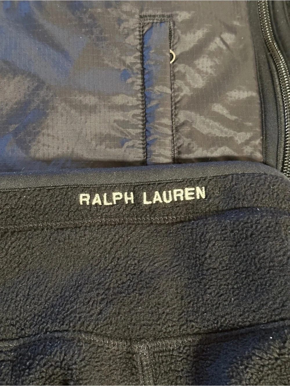 RL Polo Jeans Co Utility Fleece Vest Y2K Gorpcore Outdoor Black Small Vintage
